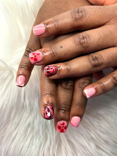 Glamorous acrylic nail extensions